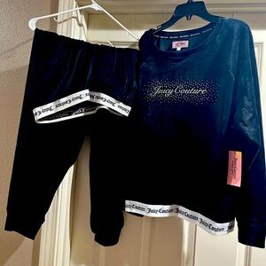 Juicy Couture Black Velour Loungewear/Sleepwear 1X